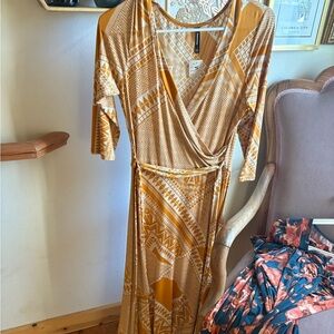 Yellow Geometric Maxi Dress